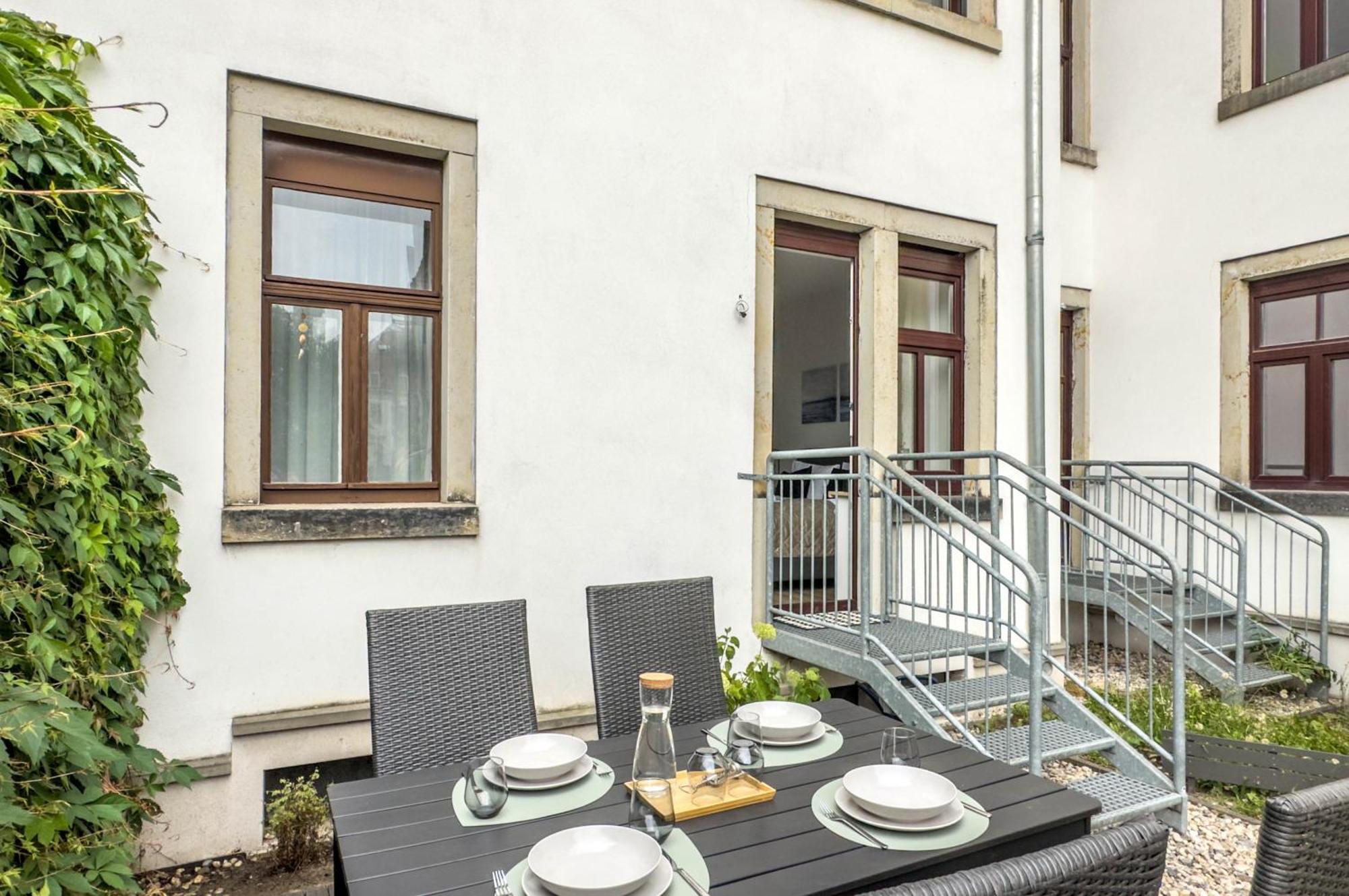 Design 2R Apartment Dresden Neustadt - Garten - Elbnahe - Airport Exterior photo